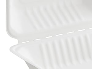 EcoChoice 8" x 8" x 3" Compostable Sugarcane Bagasse 1-Compartment Take-Out Box - Case of 200