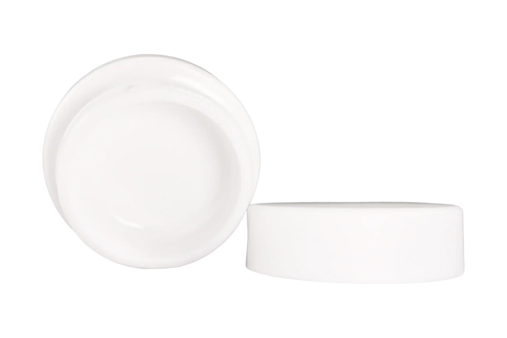 15ml child-resistant glass jar with lid for cosmetic and concentrate packaging, showcasing a sleek white finish.