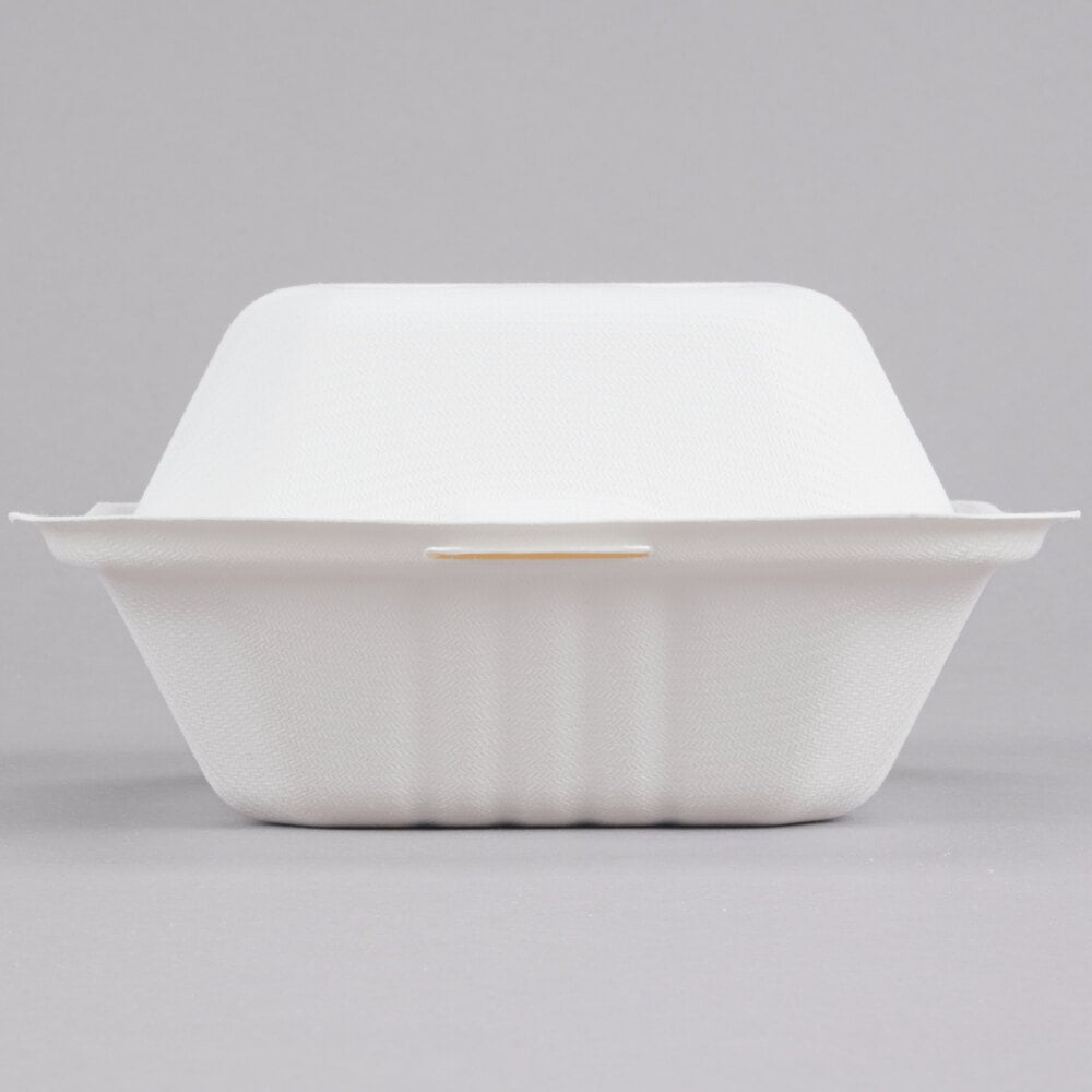 EcoChoice 5" x 5" x 3" Compostable Sugarcane Bagasse Take-Out Container Case