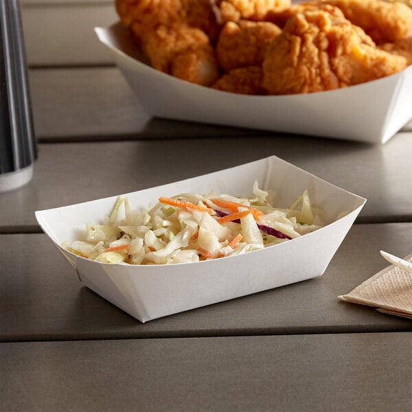 Premium White Paper Food Trays - 4 oz. Capacity, 1,000-Count Case for Snacks