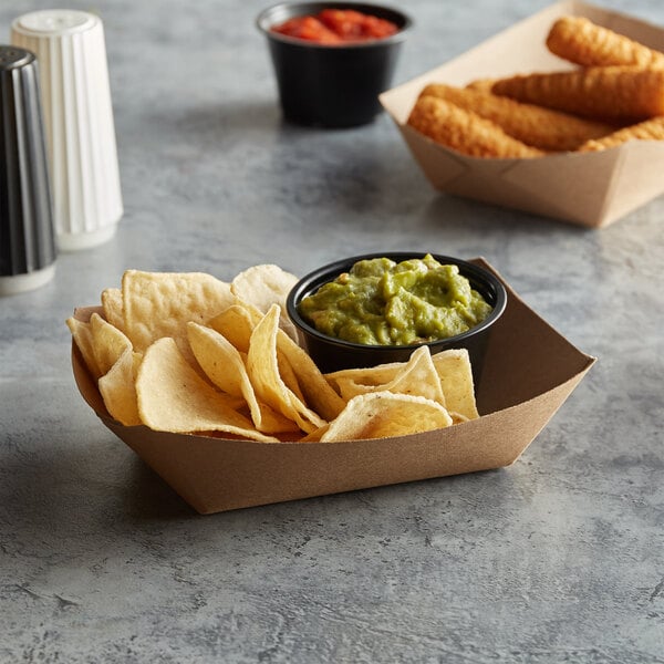 Eco-Friendly 2 lb. Natural Kraft Paper Food Tray - 1,000/Case, Compostable & Microwavable
