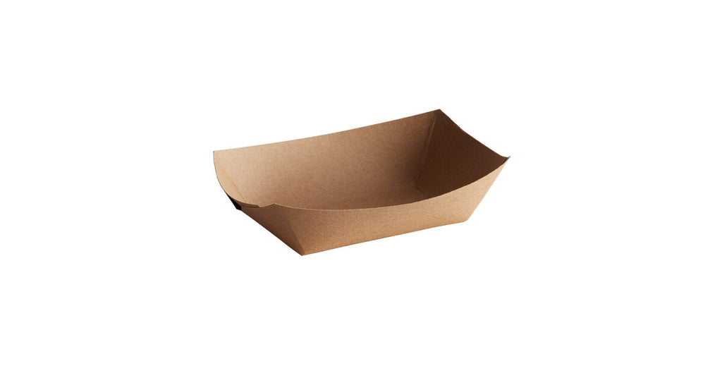Eco-Friendly 2 lb. Natural Kraft Paper Food Tray - 1,000/Case, Compostable & Microwavable