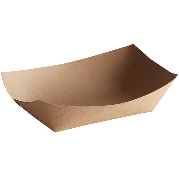 Eco-Kraft 3 lb. Natural Customizable Paper Food Tray - 500/Case