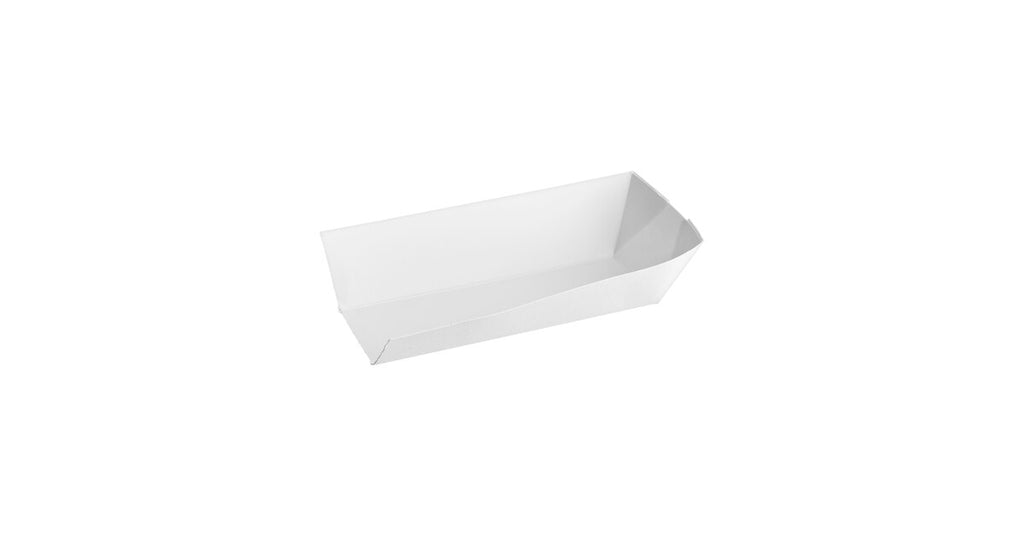 Premium White Paper Hot Dog Trays - 2,000 Count Case for Concessions