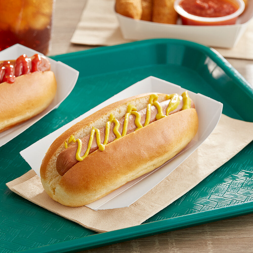 Premium White Paper Hot Dog Trays - 2,000 Count Case for Concessions