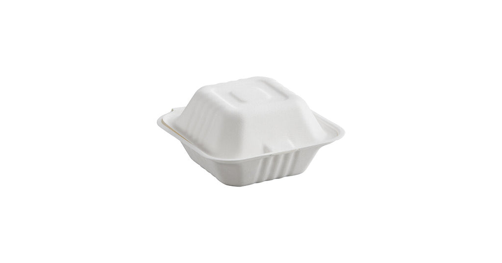 EcoChoice 5" x 5" x 3" Compostable Sugarcane Bagasse Take-Out Container Case
