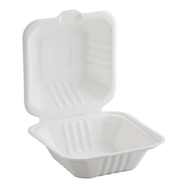 EcoChoice 5" x 5" x 3" Compostable Sugarcane Bagasse Take-Out Container Case