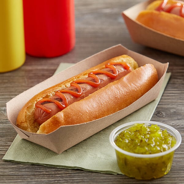 Sturdy Kraft Paper Hot Dog Tray - 1,000/Case, Perfect for Concessions