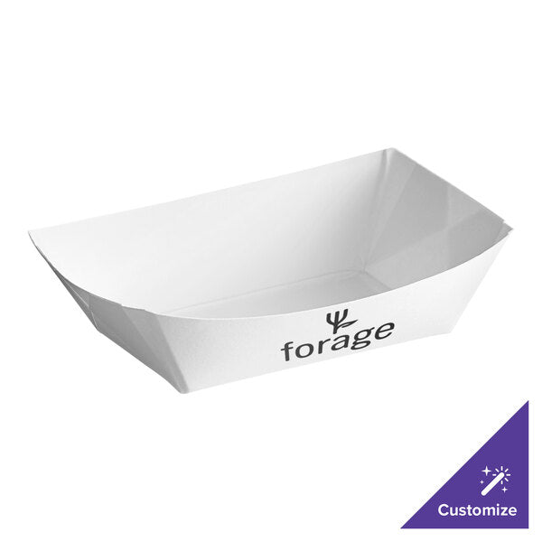 Premium White Paper Food Trays - 4 oz. Capacity, 1,000-Count Case for Snacks