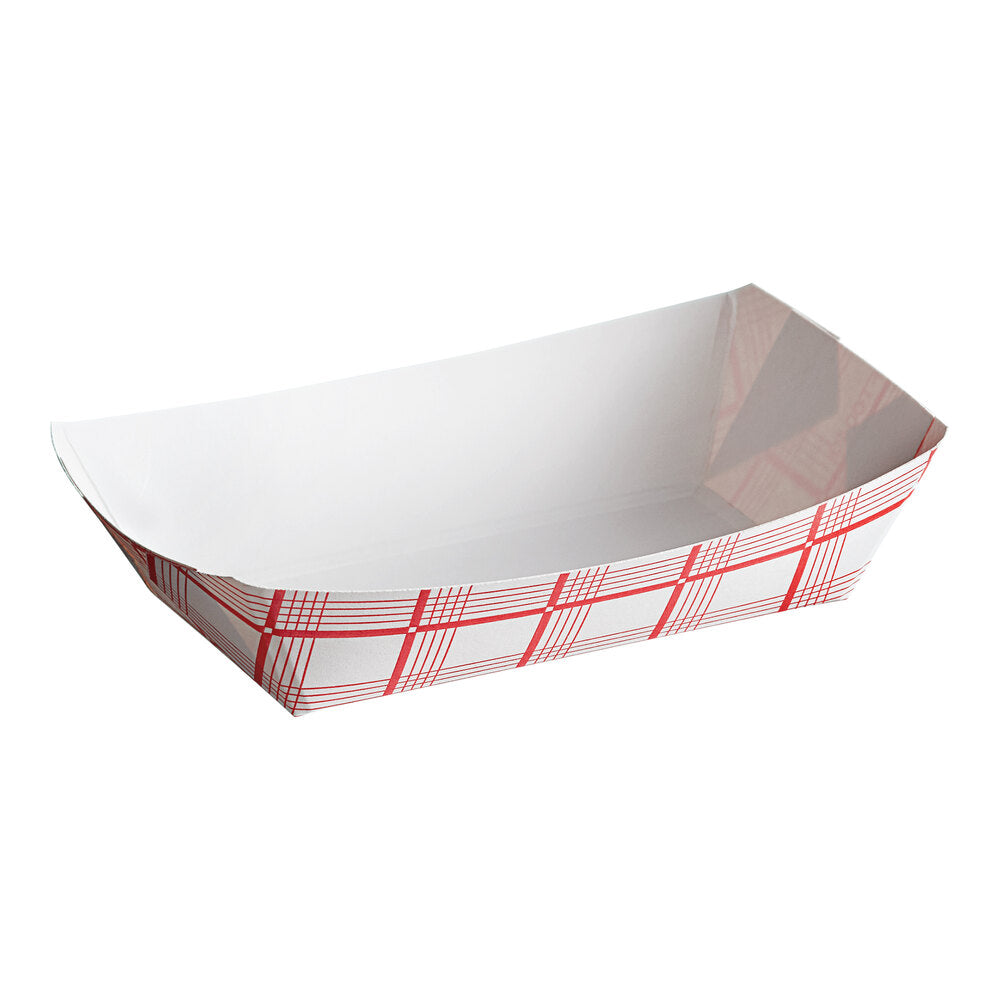 Versatile 6 oz. Red Plaid Paper Food Trays - Perfect for Snacks and Sides