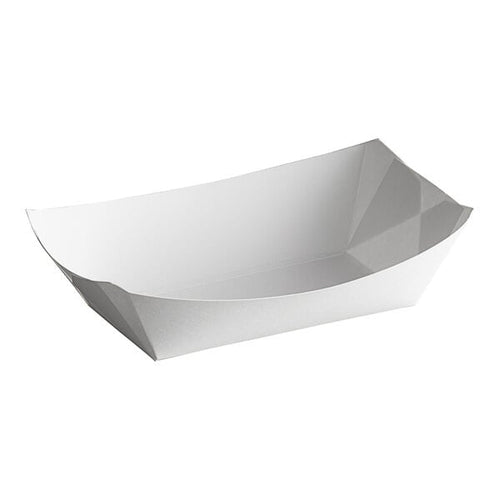 #100 1 lb. White Customizable Paper Food Tray - 1,000/Case