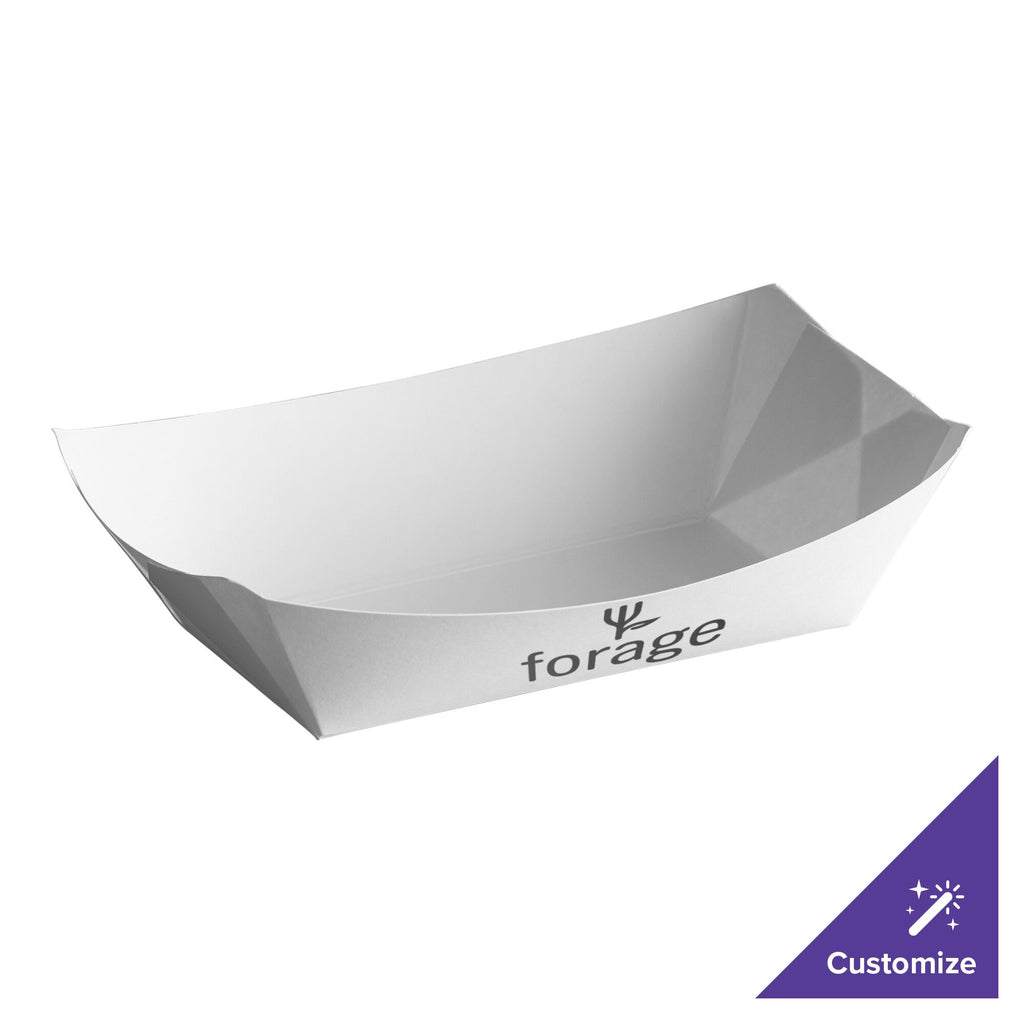Premium White Paper Food Tray, 1 lb. Capacity – Ideal for Snacks & Sides, 1,000/Case