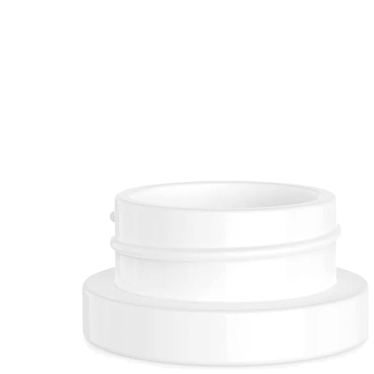 9 ML round white glass jar with a secure child-resistant lid for premium skincare and cannabis products.