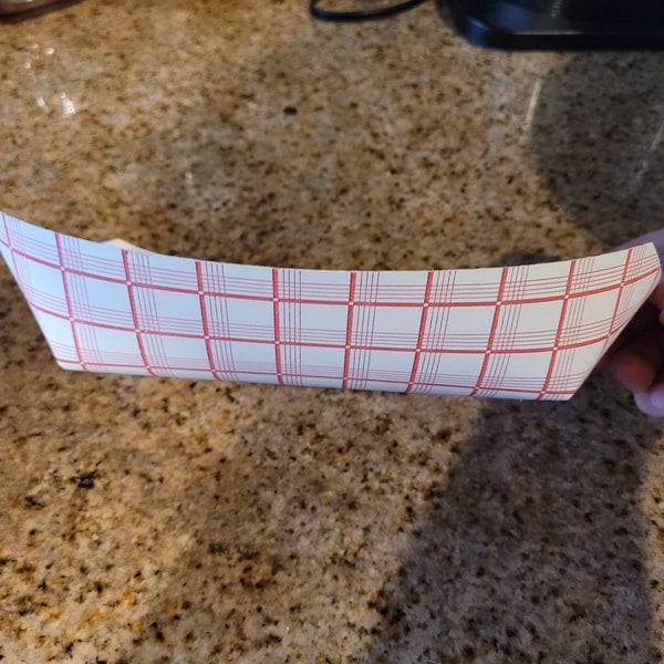 Versatile 6 oz. Red Plaid Paper Food Trays - Perfect for Snacks and Sides