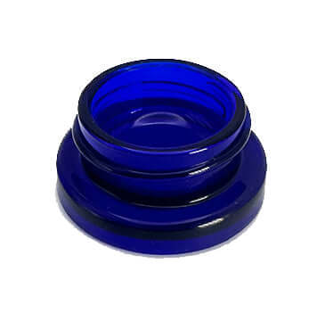9ml cobalt blue glass concentrate jar with a unique bowl-shaped interior design.