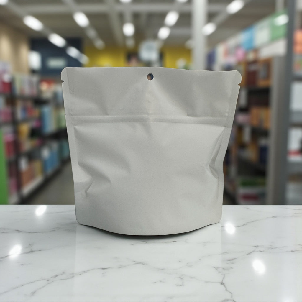1/8 - 1/4 Ounce White Matte Mylar Bags - (100 qty.)