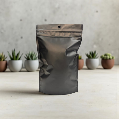 1/4 Ounce Matte Black Mylar Bags - (100 qty.)