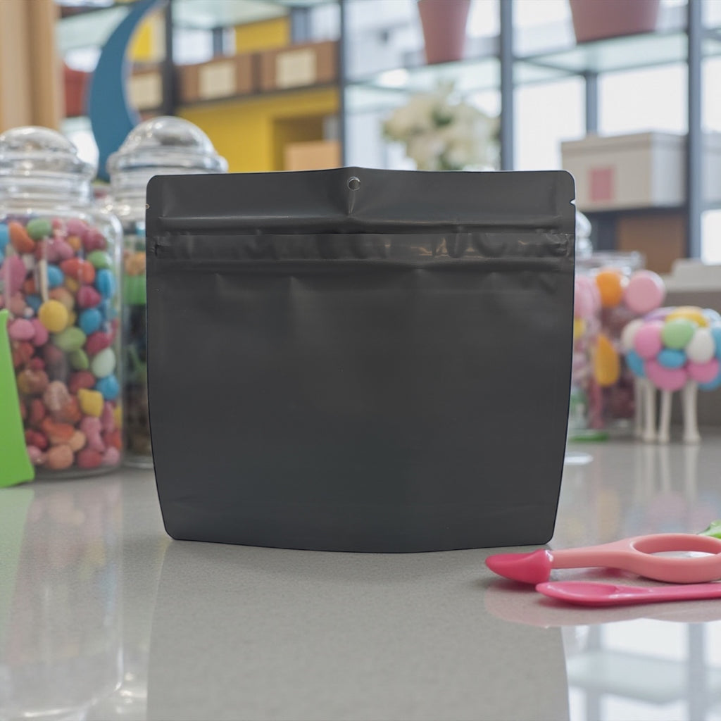 1 Ounce Matte Black/White Mylar Bags - (100 qty.)