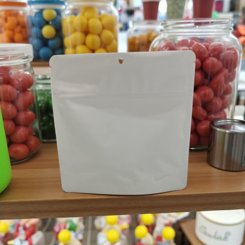 1/8 - 1/4 Ounce White Matte Mylar Bags - (100 qty.)