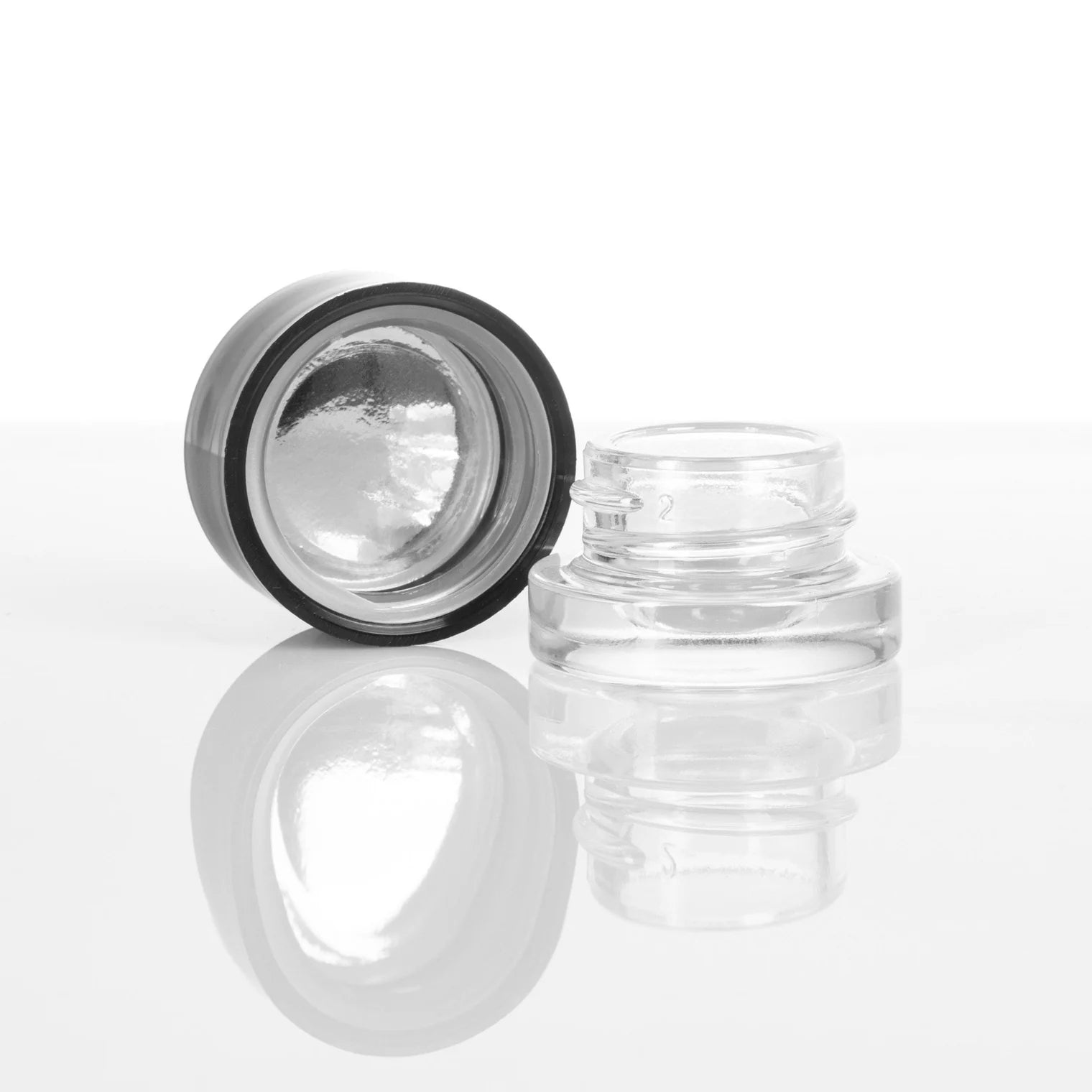 5 mL Round Clear Bottom Glass Concentrate Jar w/Black Child-Resistant Lid (250 Count Box)