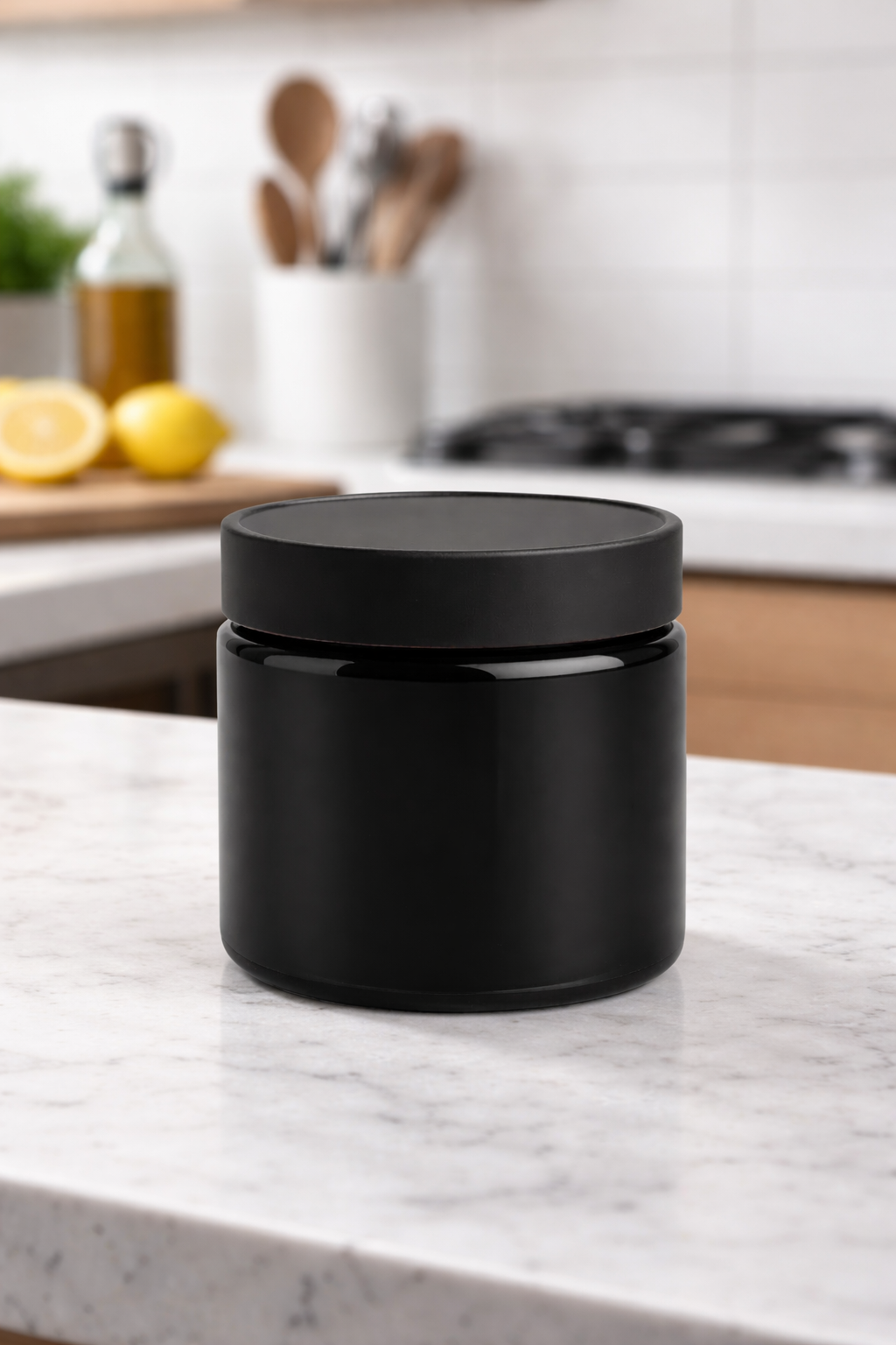 Classic Straight Sided Black PET Jar with Child Resistant Cap (Case of 100)