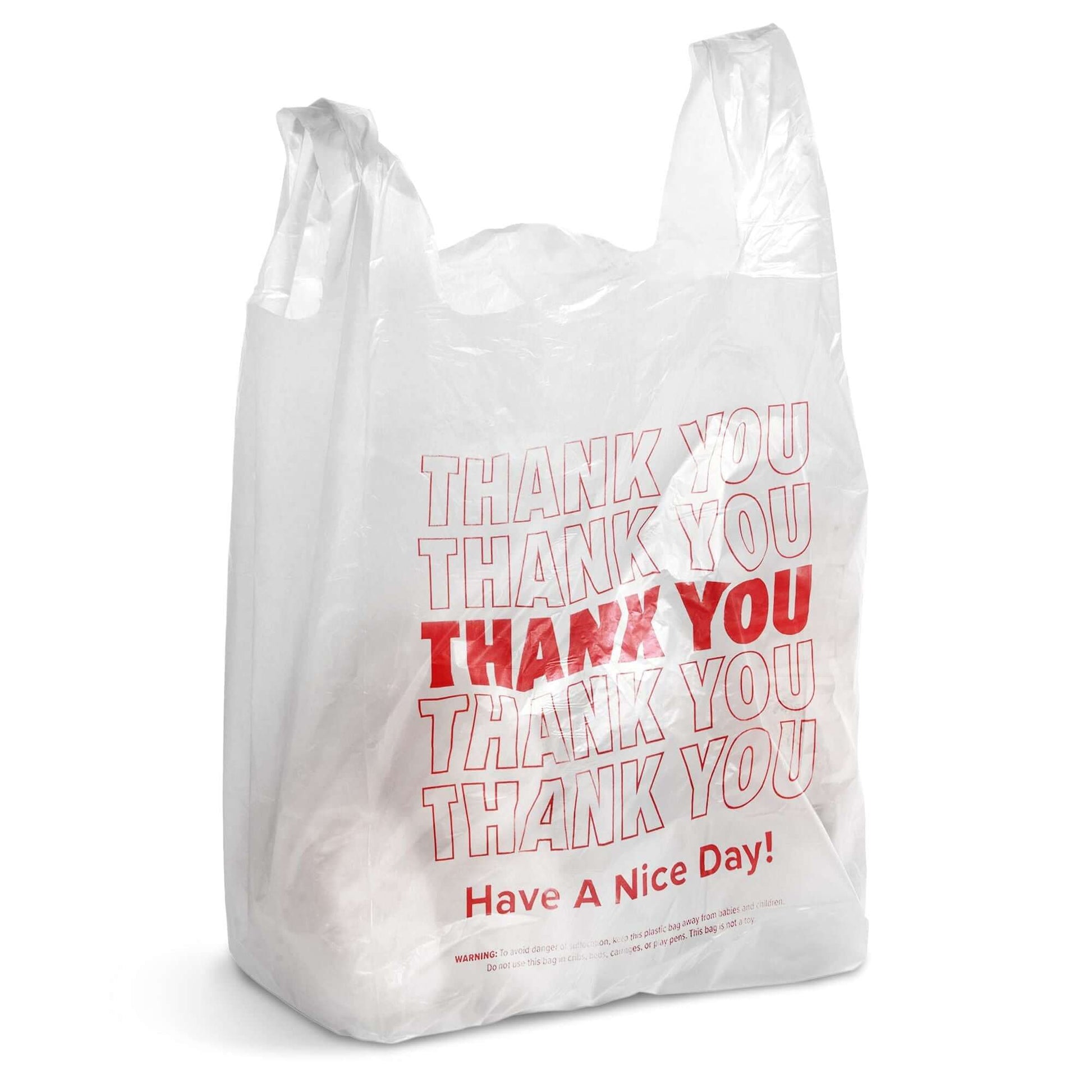 2000 pack of thank you plastic bags, durable and reusable t-shirt bags for retail and restaurant use.